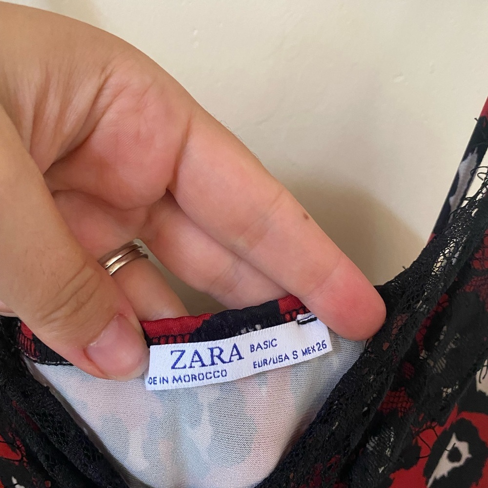 Zara Basic Leopard Cheetah Print Red And Black Ni… - image 4